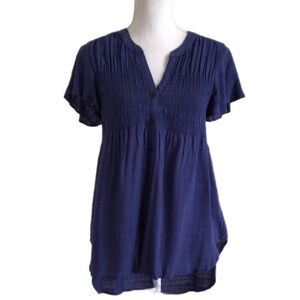 KNOX ROSE Navy Blue Smocked Lexie